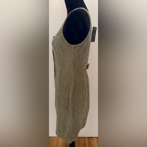 LEVI'S WOMEN'S VIANNA SLEEVELESS BUTTON-DOWN CORDUROY GREEN DRESS - SIZE S - NWT - Picture 6 of 8